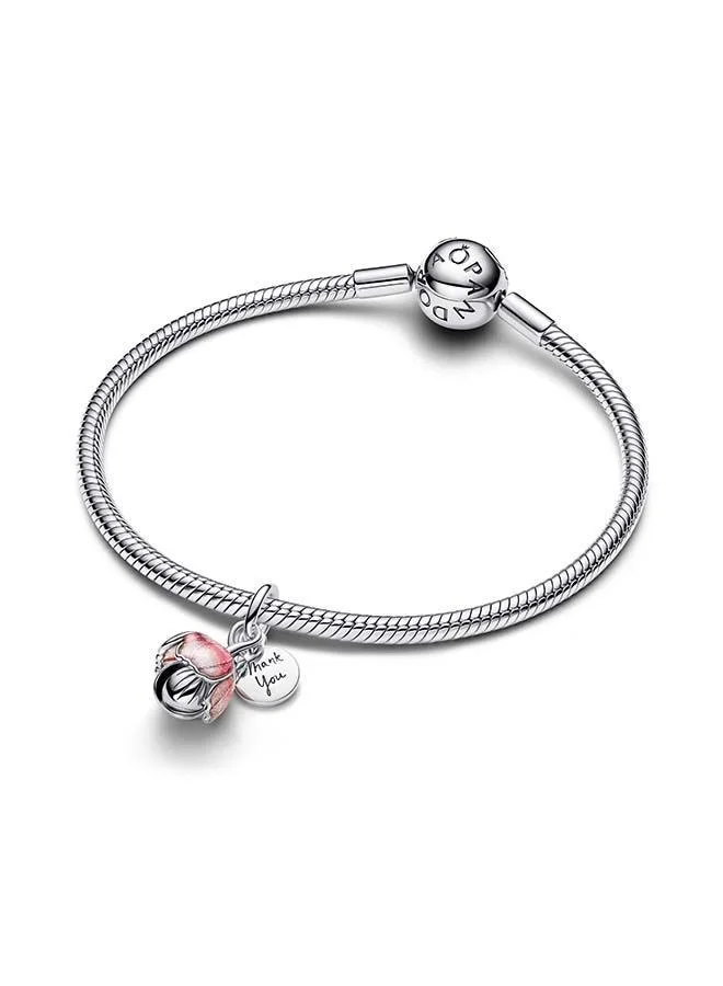 PANDORA  Two-Tone Blooming Flower Dangle Charm for Women | Best Price UAE